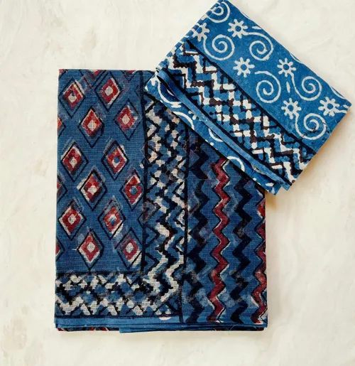 Traditional Bagru Print Kota Saree